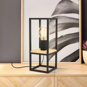 EGLO Libertad bordslampa, höjd 35 cm, svart/trä, stål