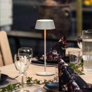 Konstsmide LED-batteridriven bordslampa Menton, grå, höjd 27 cm, IP54,...