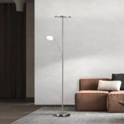 FISCHER & HONSEL LED-golvlampa Sorento nickel Höjd 182 cm 2 lampor CCT...
