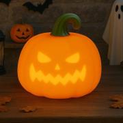 FH Lighting LED-batterilampa Richy, orange, Ø 11 cm, silikon