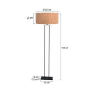 Steinhauer Uplight-golvlampa Stang, svart/brun, höjd 160 cm, kork