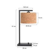 Steinhauer Bordslampa Stang, svart/brun, höjd 51 cm, kork