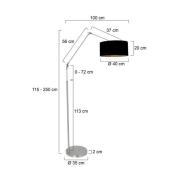 Steinhauer Golvlampa Prestige Chic stålfärgad/svart-guld Höjd 250 cm