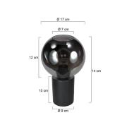 Steinhauer Bordslampa Bloeba, svart/rökgrå, Ø 17 cm, glaskula