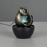 Reality Leuchten LED-bordslampa Luma, brun, höjd 19 cm, konstharts, RG...