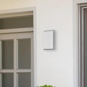 LCD Sensor-utomhusvägglampa 059, stål opalglas 29 cm IP44 E27