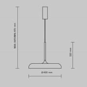 Maytoni LED-hänglampa Gerhard, Ø 40 cm, grå, metall