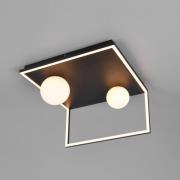 Trio Lighting LED-taklampa Arola, matt svart, bredd 37 cm, metall