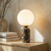 Lindby bordslampa Lennes x Eva Söllner, brun, marmor, Ø20 cm