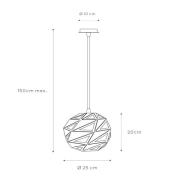 Lucide Malunga pendellampa, svart-guld