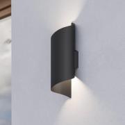 EGLO LED-utomhusvägglampa Montarello, svart, höjd 27 cm, metall