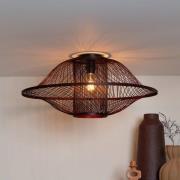 GOOD & MOJO Taklampa Maui, röd, Ø 70 cm, bambu, E27