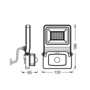 OSRAM utomhus spotlampa ENDURA FLOOD, grå, sensor 30 W 840 IP44