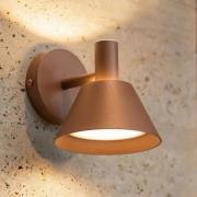 Lucande LED-utomhusvägglampa Tabena, brun, IP44, CCT