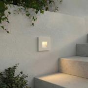 Lindby LED-vägginbyggnadslampa Alune, vit, kantig, 8x8 cm, IP65