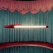 SELETTI LED-pendellampa BIC, röd, längd 173 cm