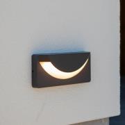LUTEC LED-utomhusvägglampa LUPS, mörkgrå, bredd 23 cm, IP54