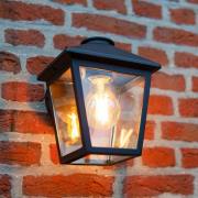 LUTEC Utomhusvägglampa ZAGO, svart, 20 cm, metall, IP44, E27