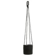 Nordal - Jute hanging pot with pvc inside, black