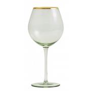 Nordal - GREENA wine glass w. gold rim