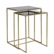 Nordal - CONCEPT side tables, 2 in1, brass, black