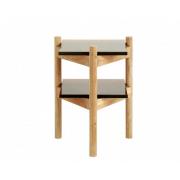 Nordal - AMBER side table, 2 tier, wood/glass