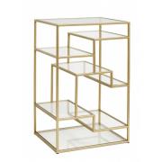 Nordal - Display with glass shelves, golden