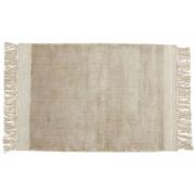 Nordal - FILUCA shiny beige carpet w/fringes