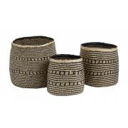 Nordal - COZY basket, natural/black, s/3