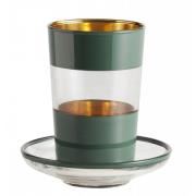Nordal - Tea glass w/saucer, dark green