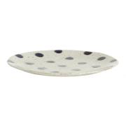Nordal - GRAINY dot plate, S, sand/dark blue