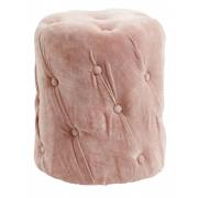 Nordal - Pouf, velvet, dusty rose w/buttons