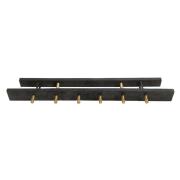 Nordal - Coat rack, dark wood w/brass hangers