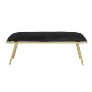 Nordal - WARM black bench, golden legs, iron