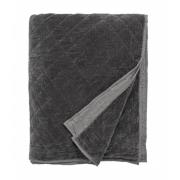 Nordal - Velvet quilt, bed spread, dark grey