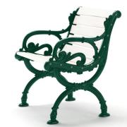 Byarums Bruk, Byarum fåtölj / gavlar: grön / virke: vitlackerad furu