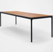 Houe, Four matbord 210x90 cm svart/bamboo aluminium