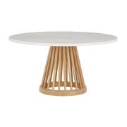 Tom Dixon, Fan bord naturfärgad stenskiva 90 cm vit