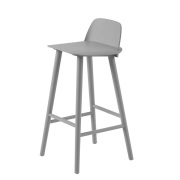 Muuto, Nerd barstol 75 cm - med fotstöd i metall - Grey