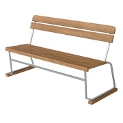 Grythyttan Stålmöbler, Soffa 3 teak / varmförzinkat