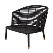Cane-line, Sense loungefatölj INDOOR Black rattan