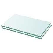 vidaXL Hyllplan 2 st glas genomskinlig 30x12 cm