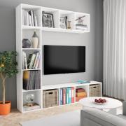 vidaXL Bokhylla/TV-bänk 3 delar set vit 180x30x180 cm