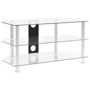 vidaXL TV-bänk transparent 96x46x50 cm härdat glas