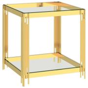 vidaXL Soffbord guld 55x55x55 cm rostfritt stål och glas