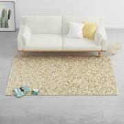 vidaXL Filtbollsmatta ull 80x150 cm beige/grå/brun/choklad