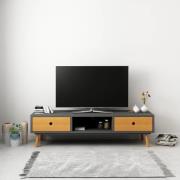vidaXL TV-bänk grå 120x35x35 cm massiv furu