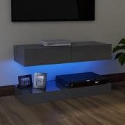 vidaXL TV-bänk med LED-belysning grå högglans 90x35 cm