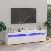 vidaXL Tv-bänkar med LED-belysning 2 st vit 75x35x40 cm