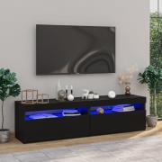 vidaXL Tv-bänkar med LED-belysning 2 st svart högglans 75x35x40 cm